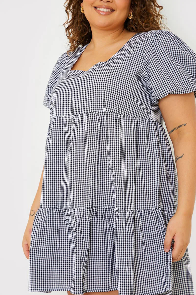 Puff Sleeve Tiered Smock Dress