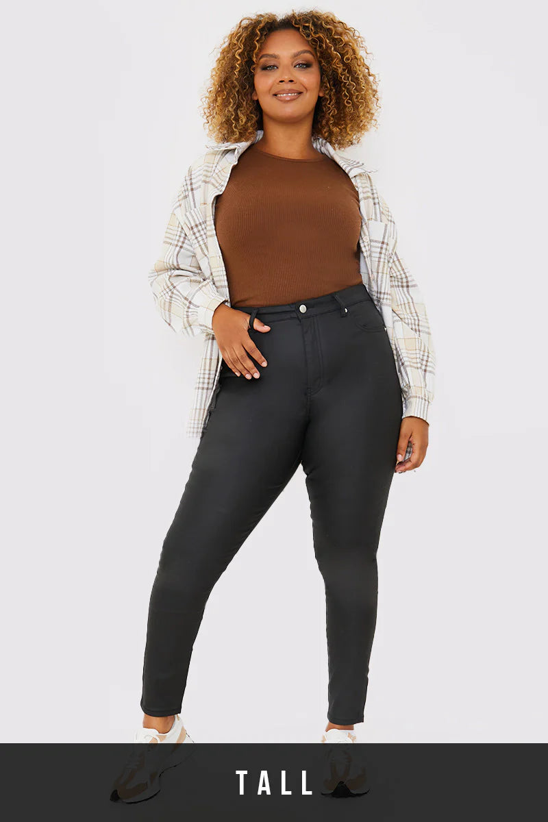 Coated High Waisted Jeans