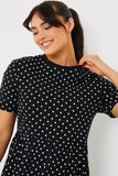Polka Dot Smock Midaxi T-Shirt Dress