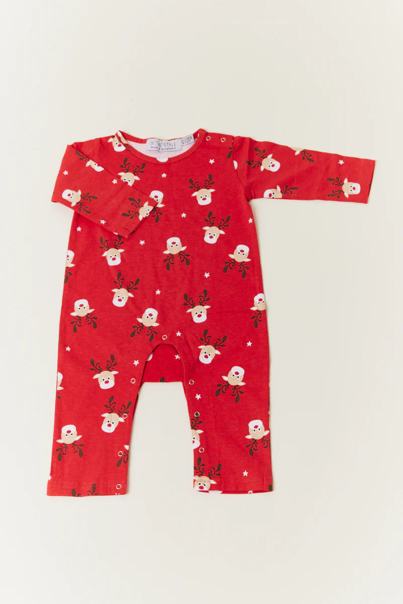 Babies Reindeer Print Matching Family Romper