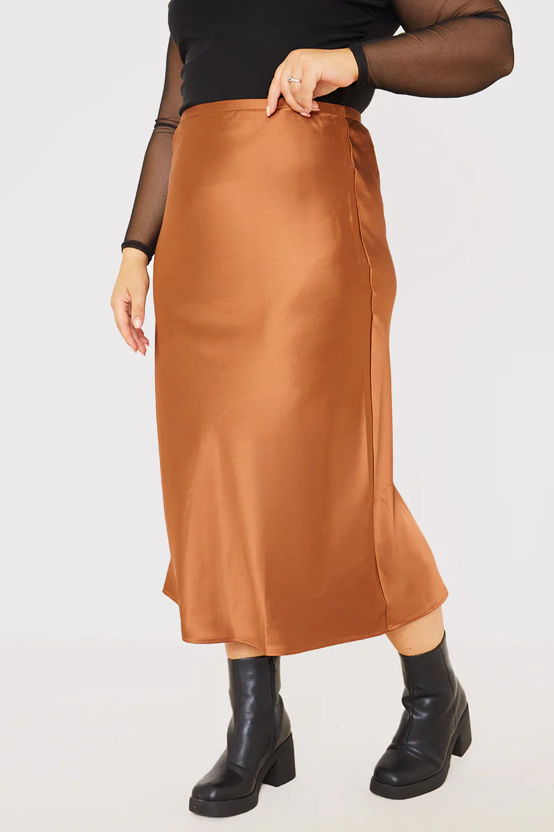 Satin Slip Midaxi Skirt