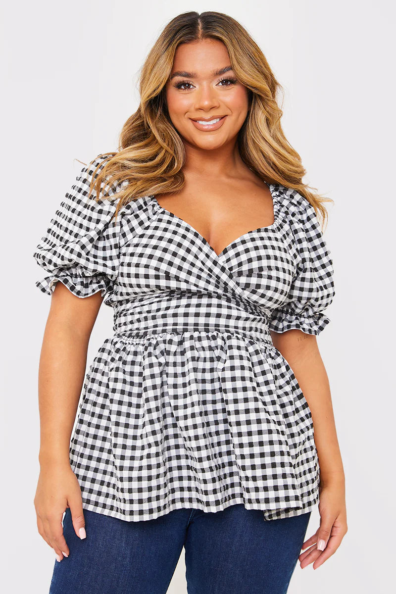 Gingham Print Multiway Top