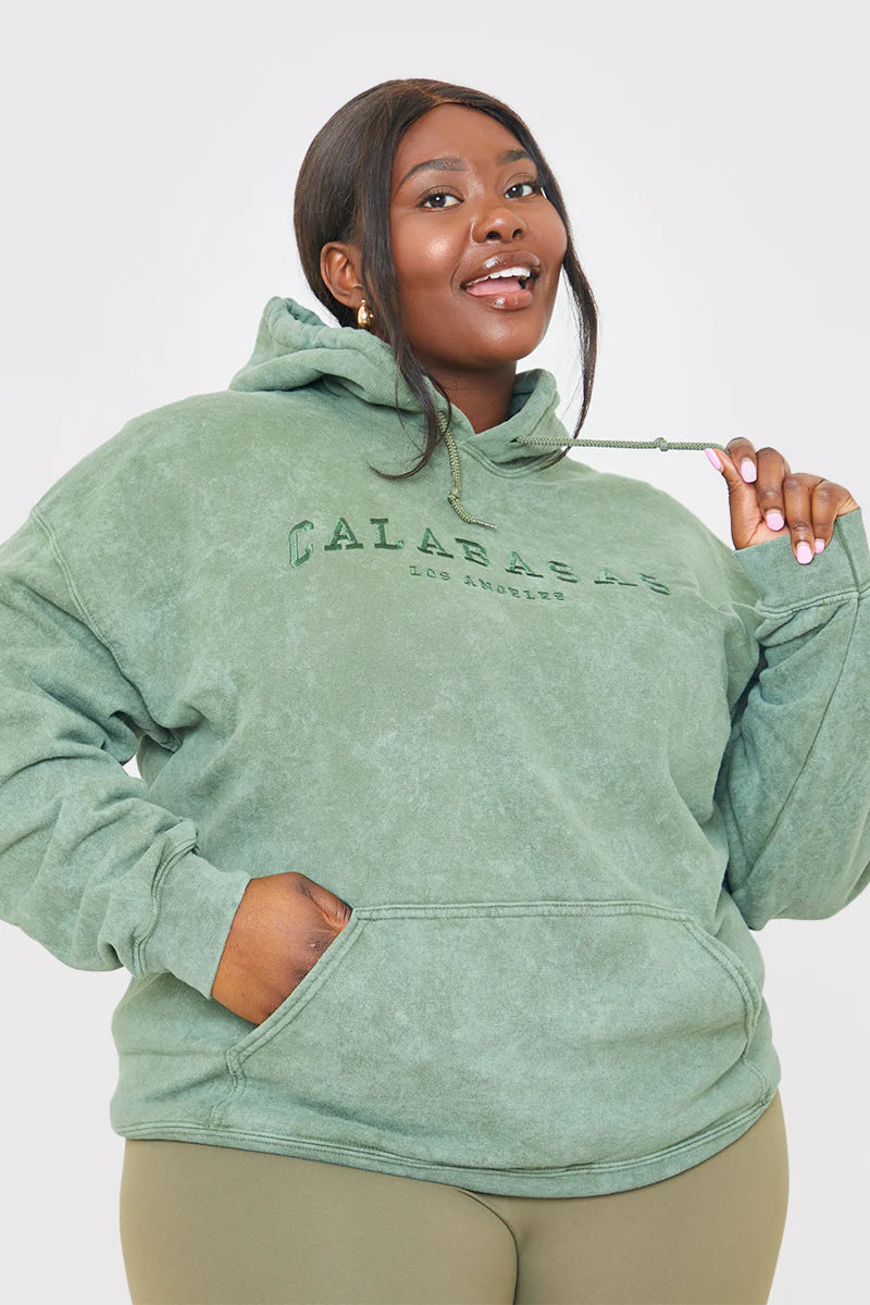 Calabasas' Acid Wash Slogan Hoodie
