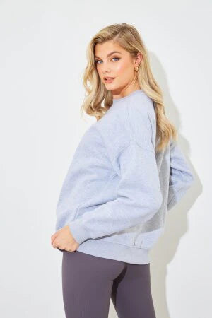 Marl Crew Neck Fleeceback Sweater