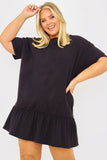 Peplum Hem Dropped Shoulder T-Shirt Dress