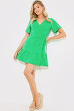 Short Sleeve Wrap Swing Dress