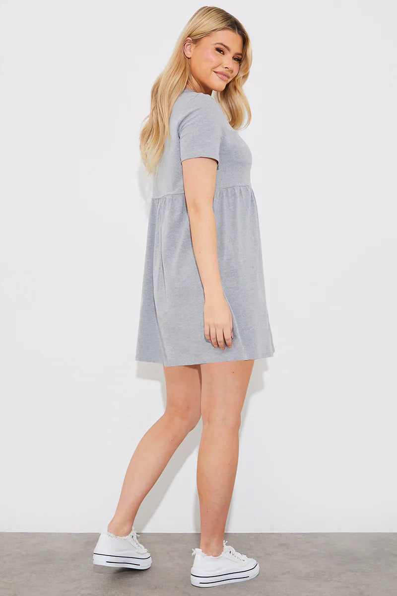 Short Sleeve Mini Smock Dress