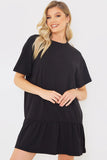 Peplum Hem Dropped Shoulder T-Shirt Dress