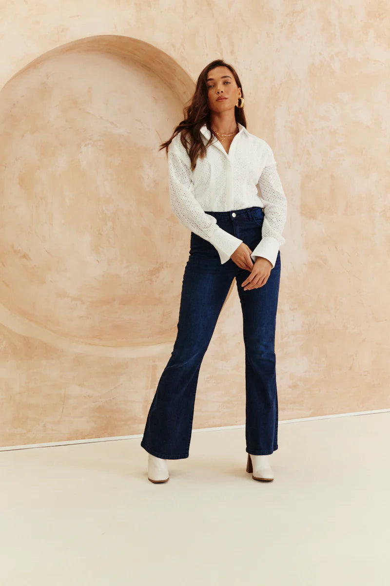 Broderie Shirt Bodysuit