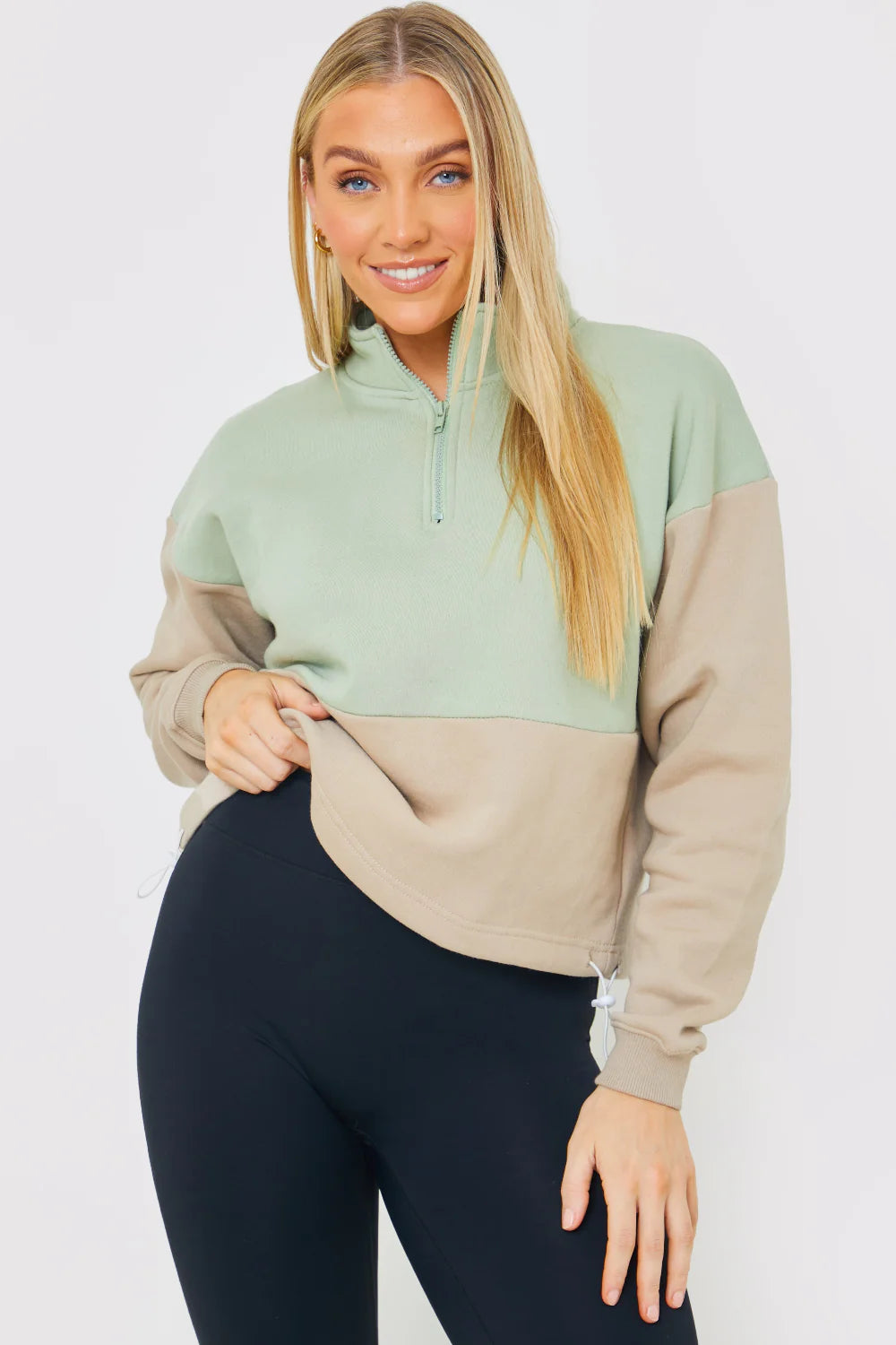 Colourblock Half Zip Sweatshirt