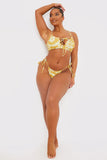 Scarf Print Tie Side Bikini Bottom