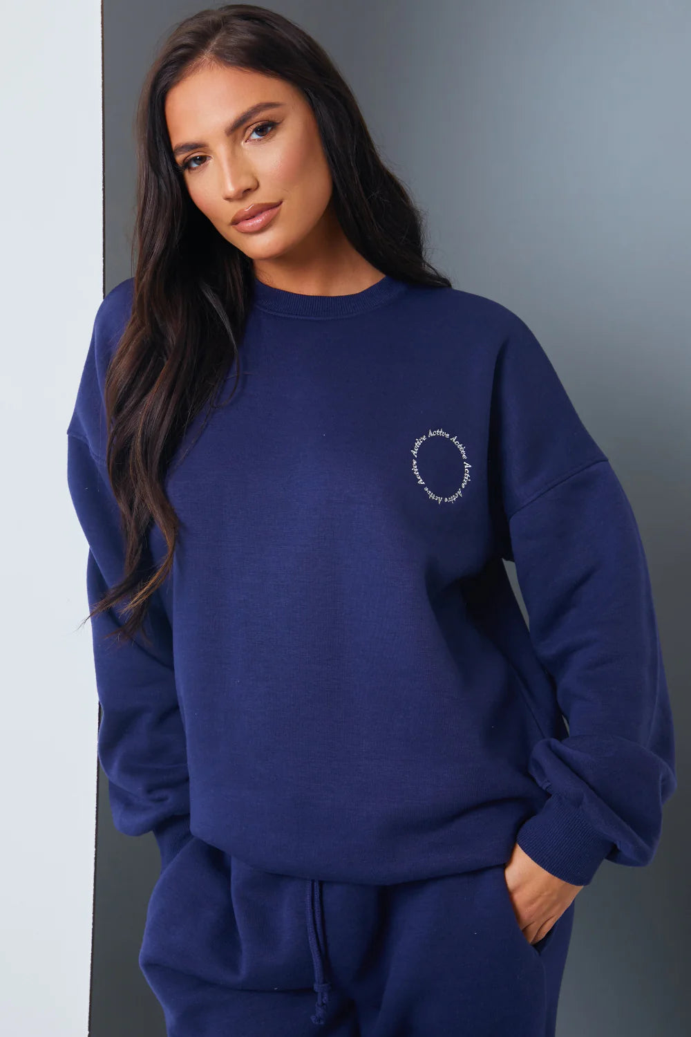 Active' Circle Slogan Sweater