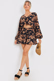 Abstract Floral Frill Co-Ord Shorts