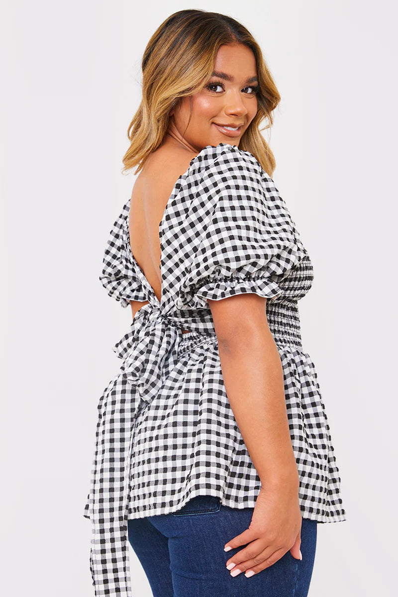 Gingham Print Multiway Top