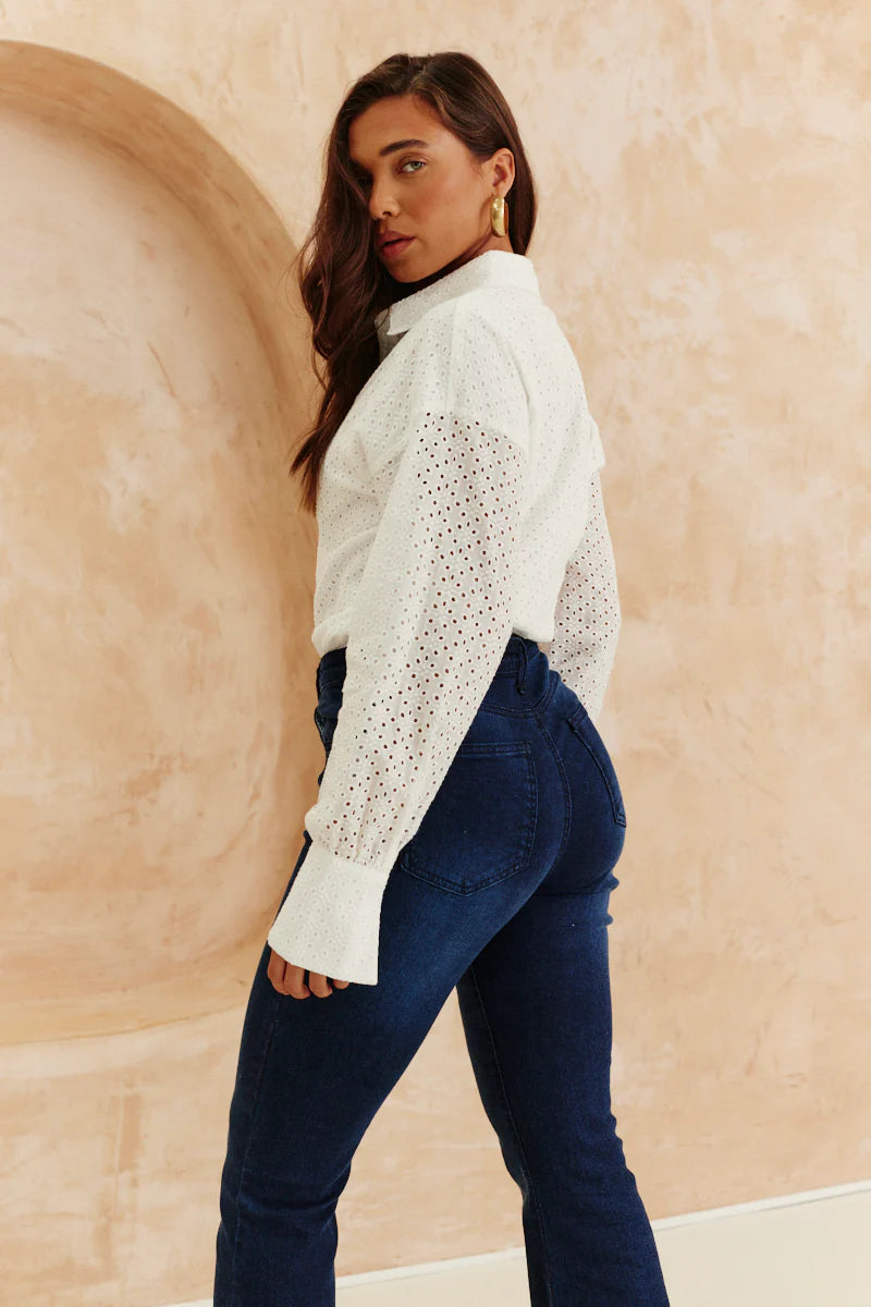 Broderie Shirt Bodysuit