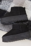 Faux Suede Platform Boots