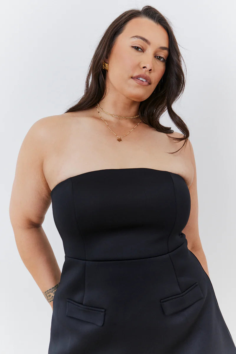 Bandeau Pocket Detail Mini Dress