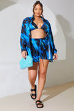 Abstract Print Chiffon Co-Ord Beach Shirt