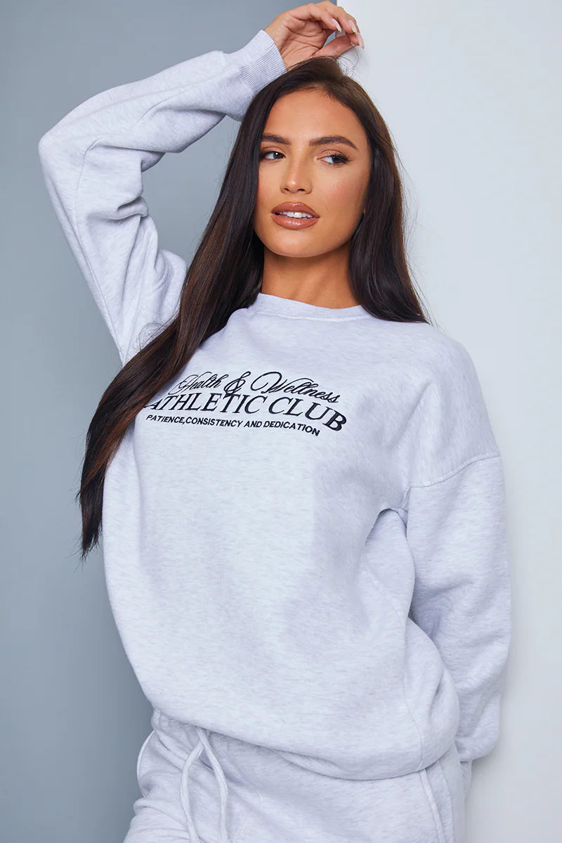 Athletic Club' Slogan Oversized Sweater