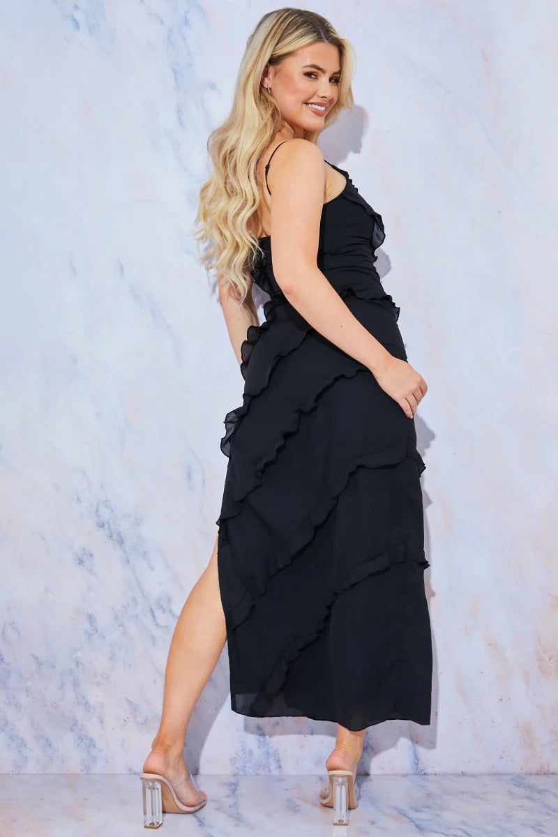 Ruffle Detail Maxi Dress