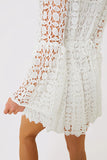 Crochet Fluted Sleeve Mini Dress