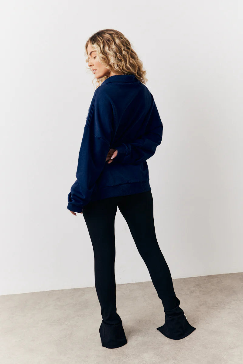 Black Sculpt & Control High Waisted Split Hem Ribbed Legging