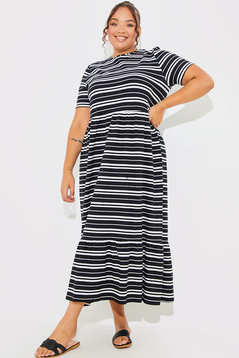 Stripe Smock Midaxi Dress