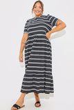 Stripe Smock Midaxi Dress