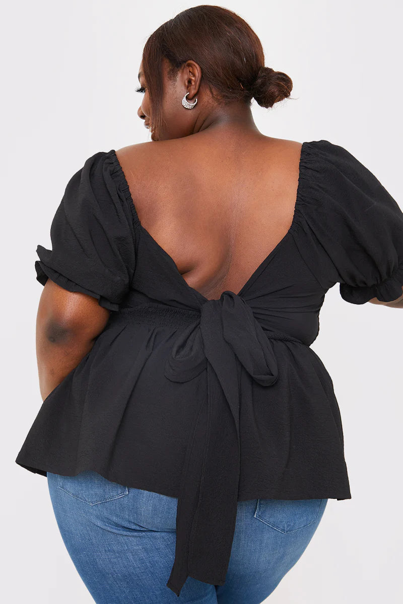 Floral Embroidered Wrap Top