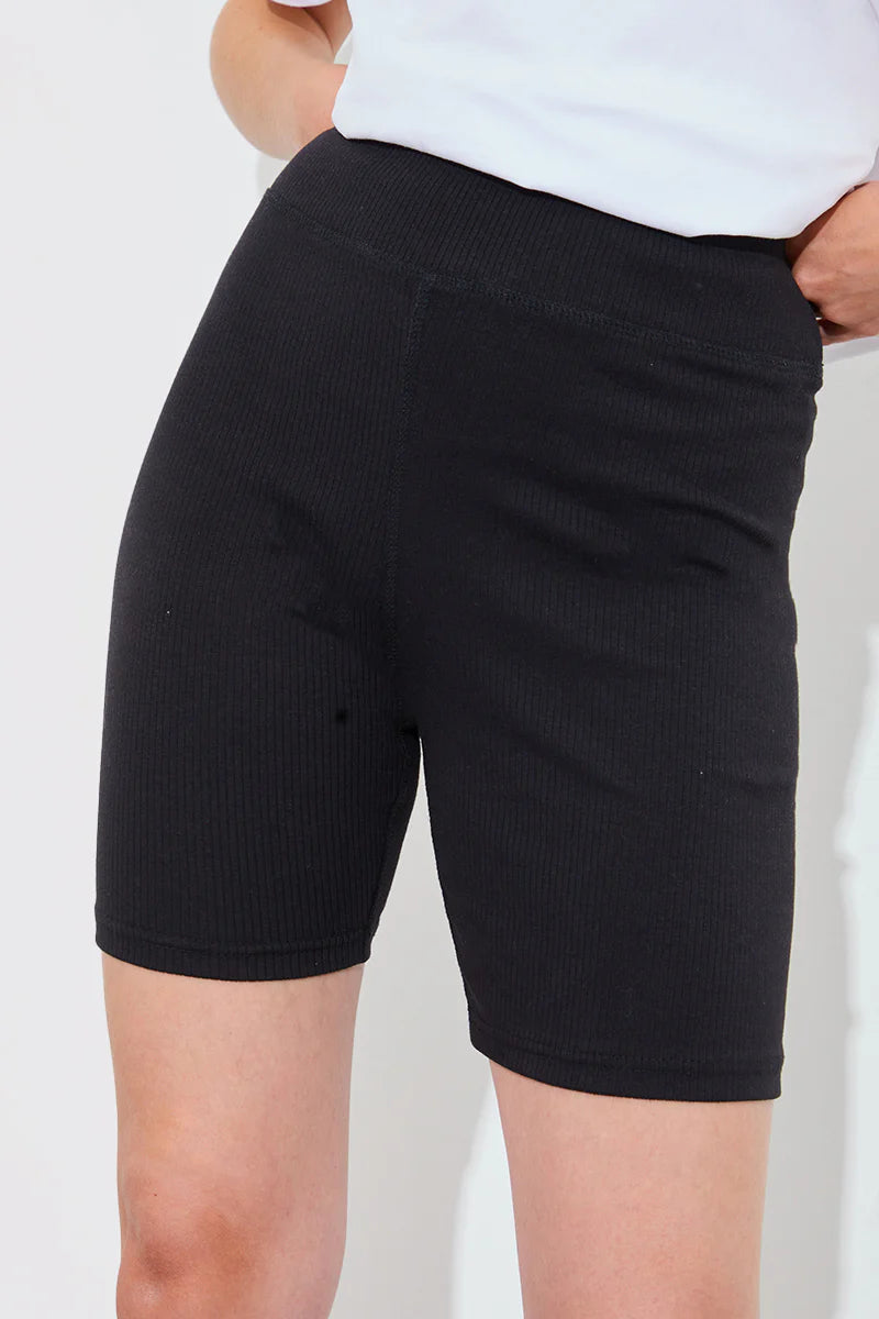 Ribbed High Waisted Cycling Shorts