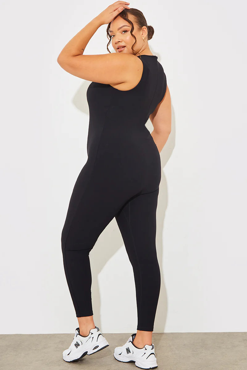 Built-In Bra Racer Neck Sleeveless Sculpt and Control Unitard