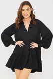 Wrap Front Smock Dress