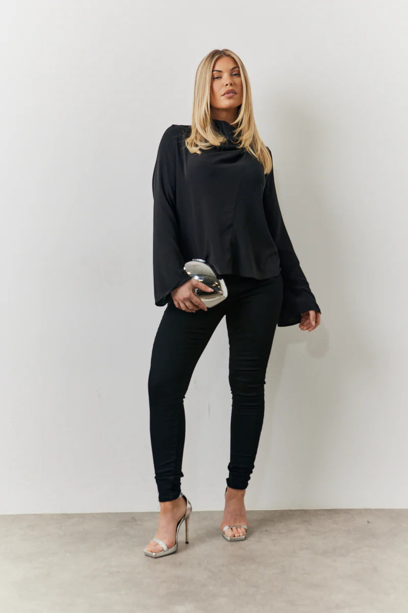 Cowl Neck Draped Blouse