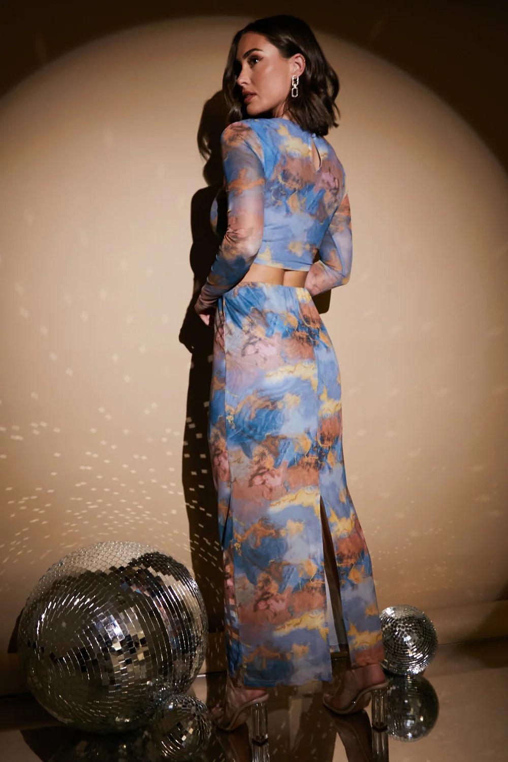 Marble Print Midaxi Co-Ord Skirt