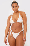 Scarf Print Tie Side Bikini Bottom