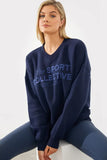 V-Neck Embroidered Sport Collective Jersey Sweater