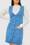 DENIM PINAFORE DRESS