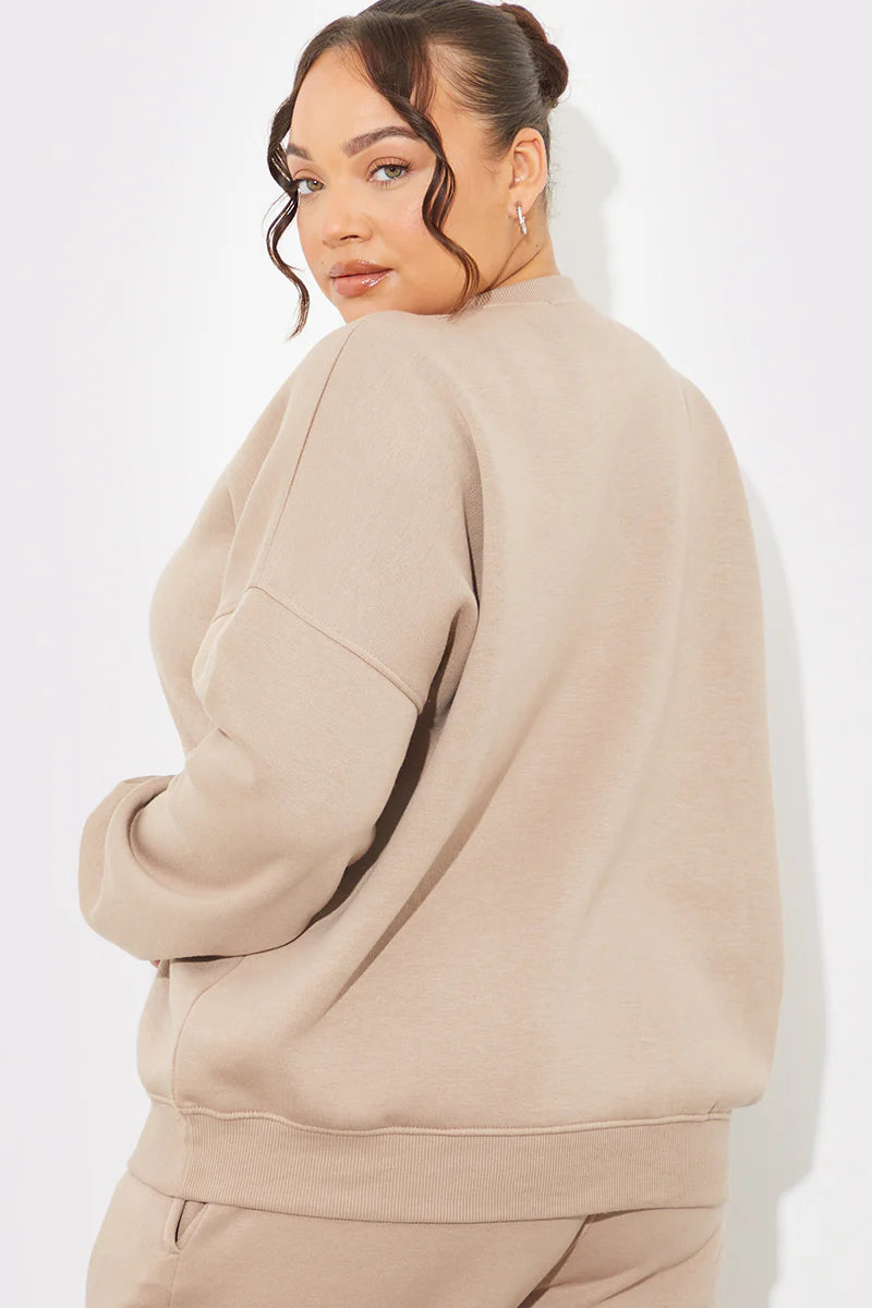 Embroidered Athletic League Crew Neck Jersey Sweater