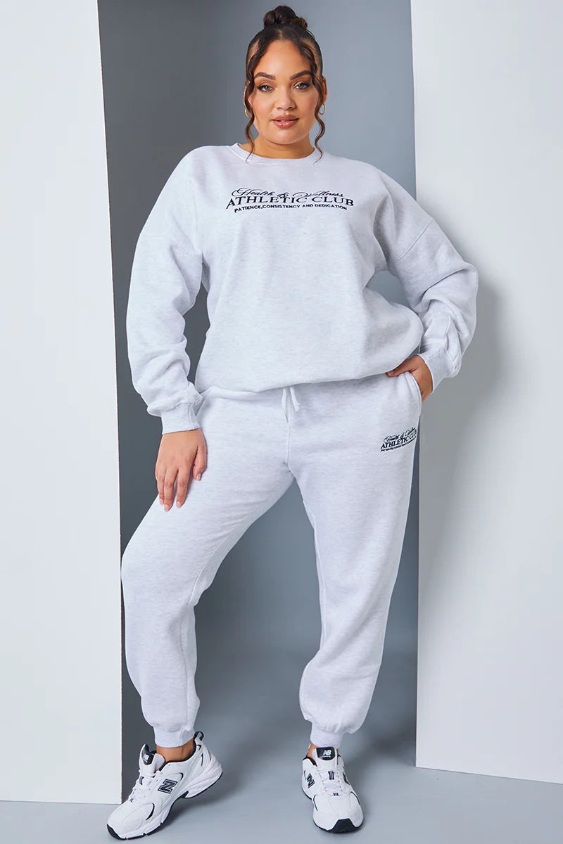 Athletic Club' Slogan Oversized Sweater