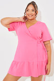 Short Sleeve Wrap Swing Dress