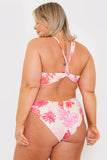 Floral Print Multiway Strap Ring Detail Bikini Top