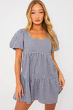 Puff Sleeve Tiered Smock Dress