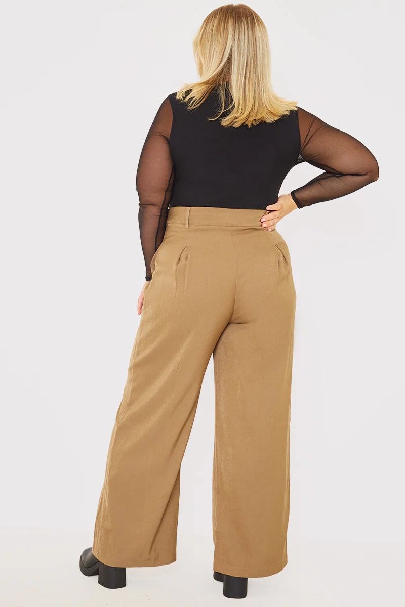 Pleat Front Straight Leg Trousers