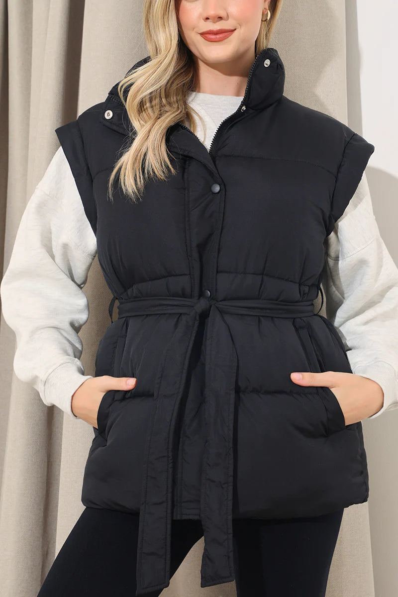 Belted Puffer Gilet