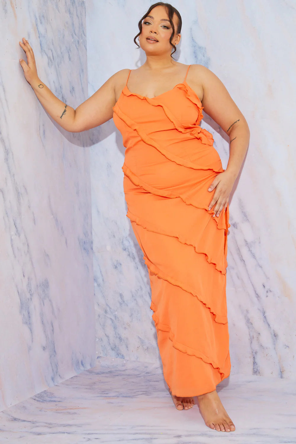 Ruffle Detail Maxi Dress