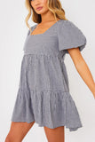 Puff Sleeve Tiered Smock Dress