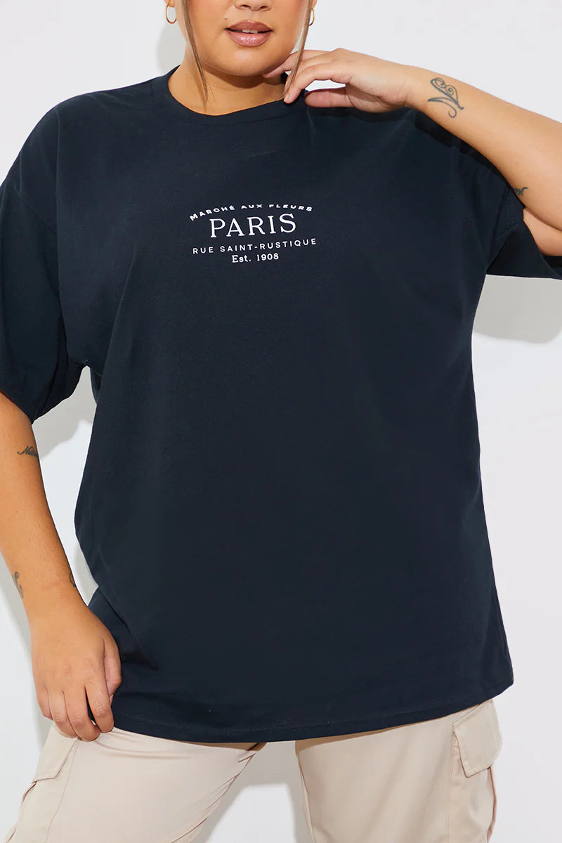 Minimalist Paris Slogan T Shirt