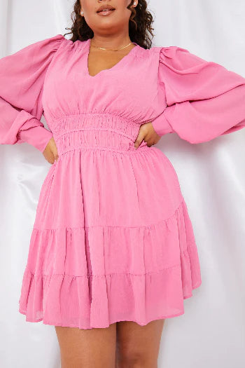 Shirred Waist Tiered Dress