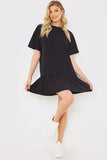 Peplum Hem Dropped Shoulder T-Shirt Dress