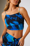 Abstract Print Draped Cami Co-Ord Top